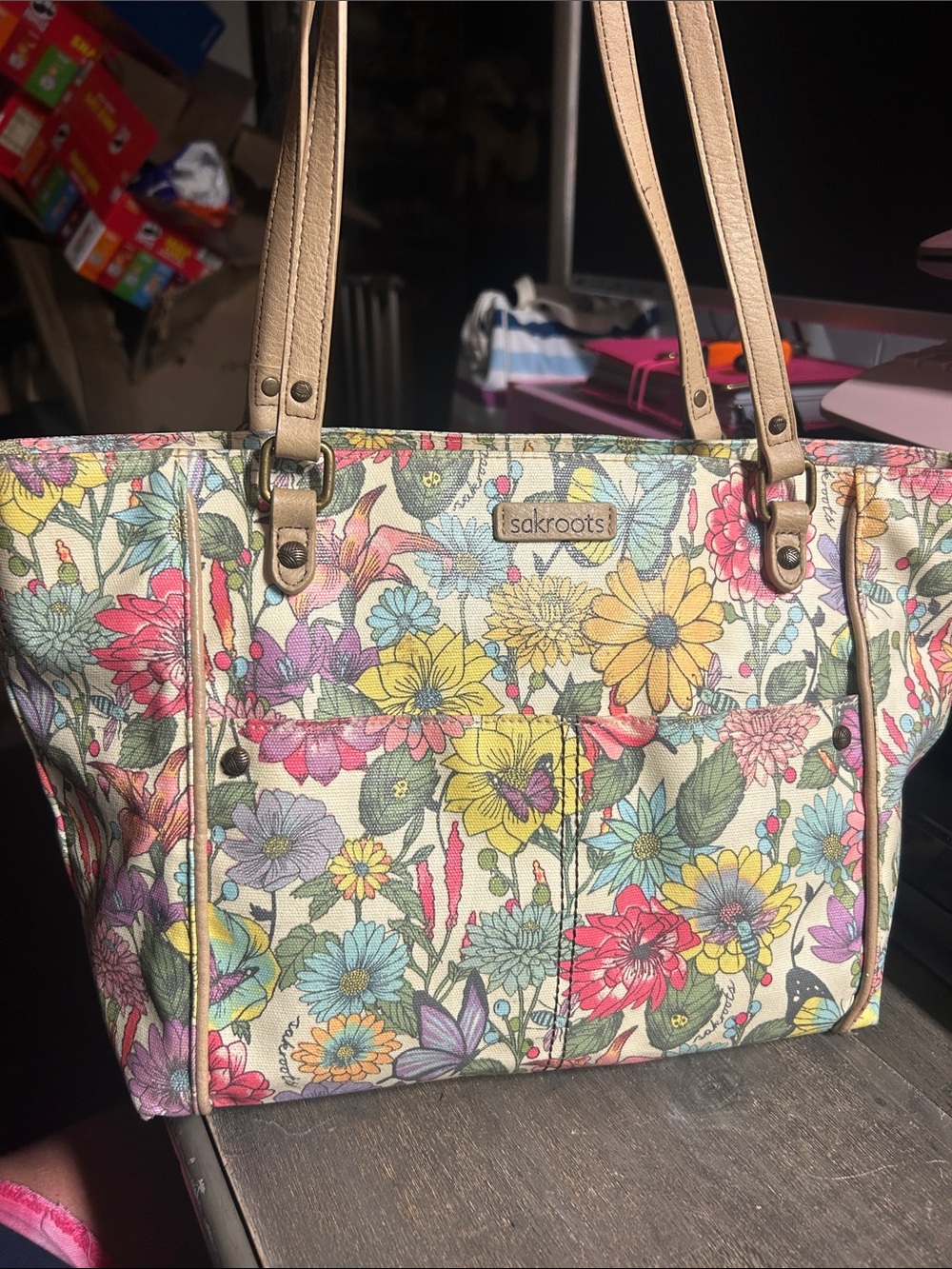 Sakroots Metro Tote Floral Canvas Tote Bag in Multicolor